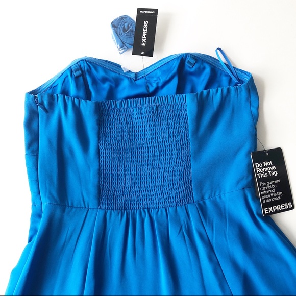 Express Aqua Blue Strapless Dress NWT - Picture 3 of 4
